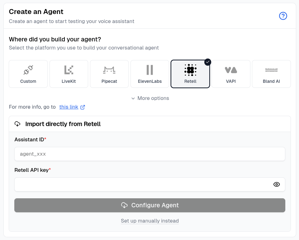 Automatically configure a Retell agent in Cekura