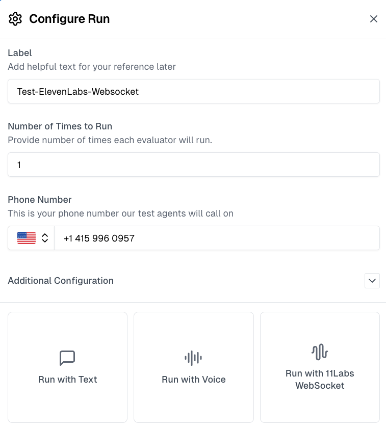 Run ElevenLabs Phone Tests