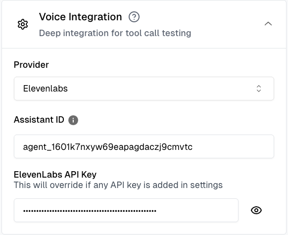 ElevenLabs Websocket Configuration