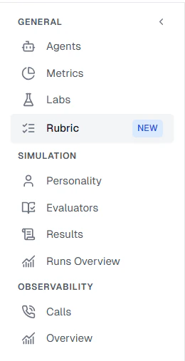 Rubric Configuration Navigation