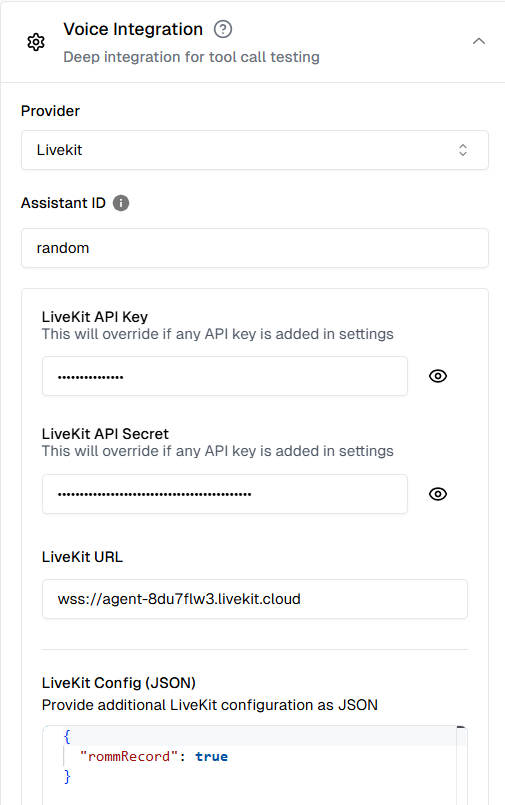 LiveKit Configuration