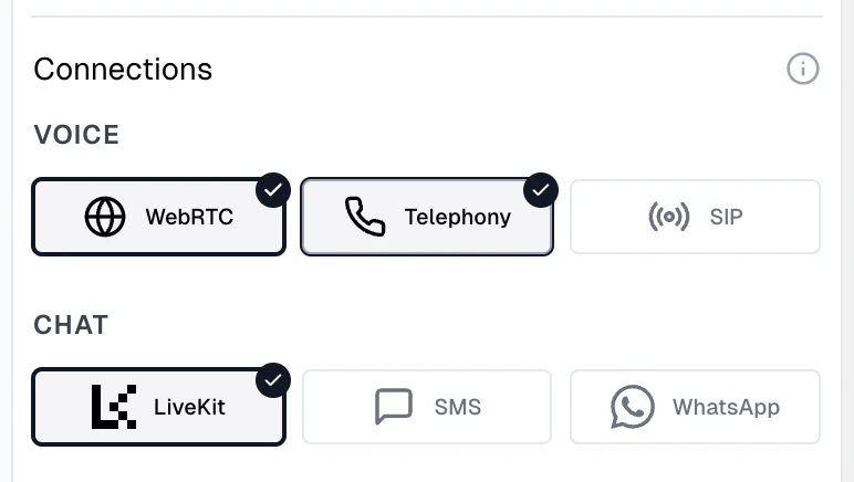 LiveKit Connection Types