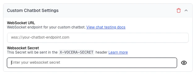 Custom Chatbot Settings