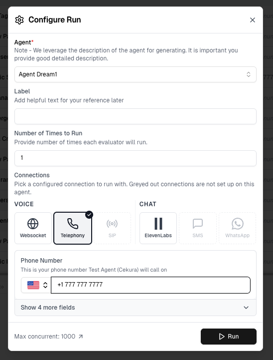 Run ElevenLabs Phone Tests