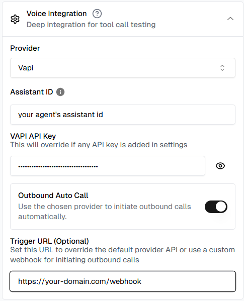 Configure Trigger URL in UI