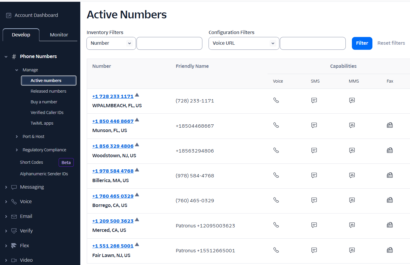 Twilio Phone Numbers