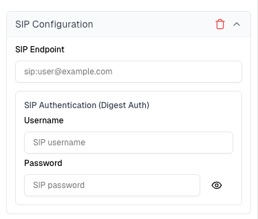 SIP Endpoint Configuration
