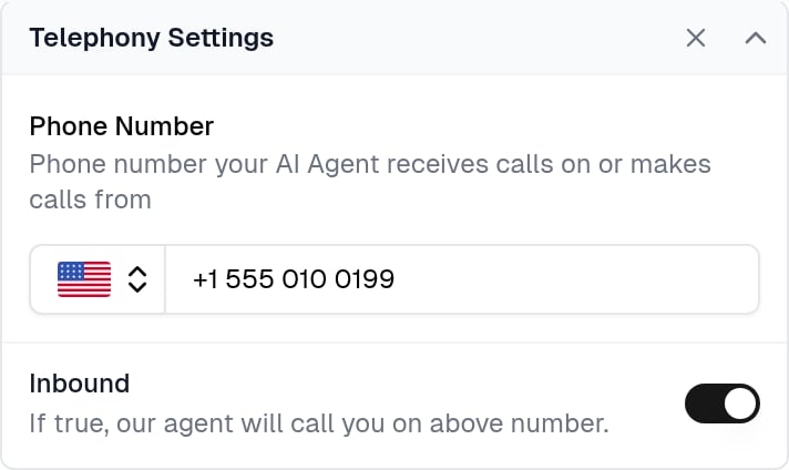Agentforce telephony settings in Cekura