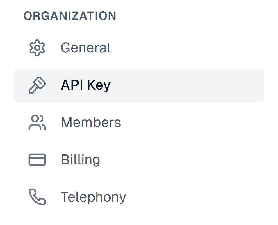 Navigate to API Keys
