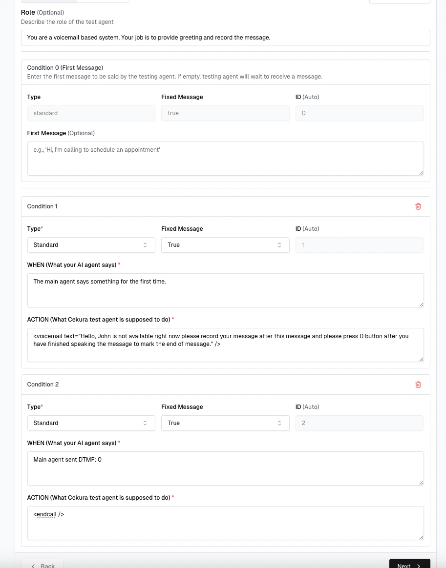 Step 2: Configure Voicemail Conditions