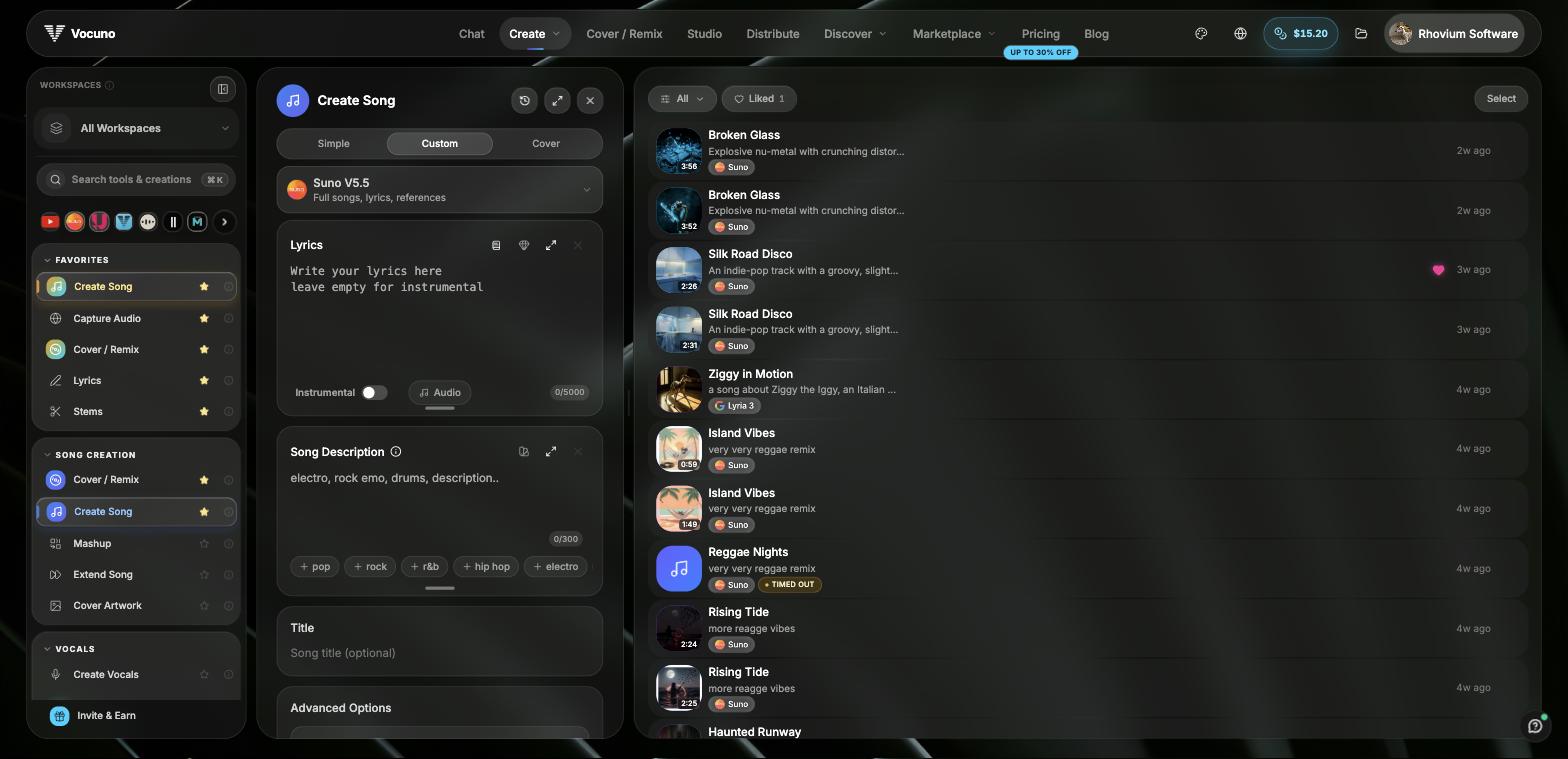 Create Song form in Custom mode