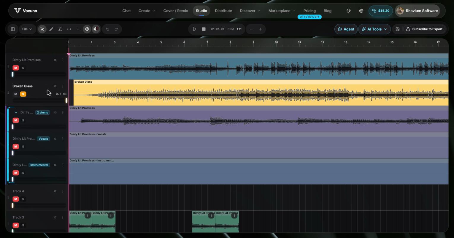 Vocuno Studio session