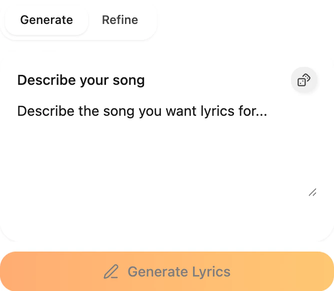 Lyrics empty state