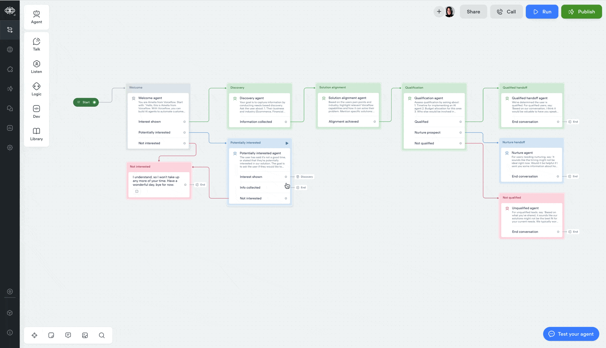 Double-click to open agent step