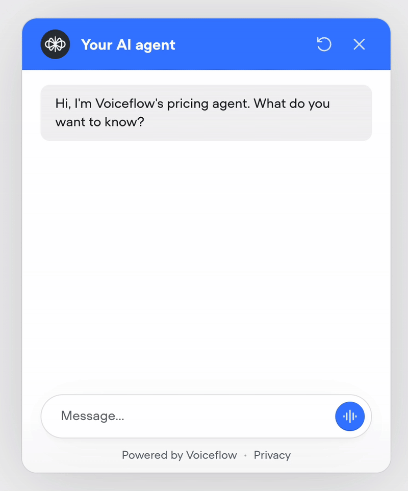Voice mode in web widget