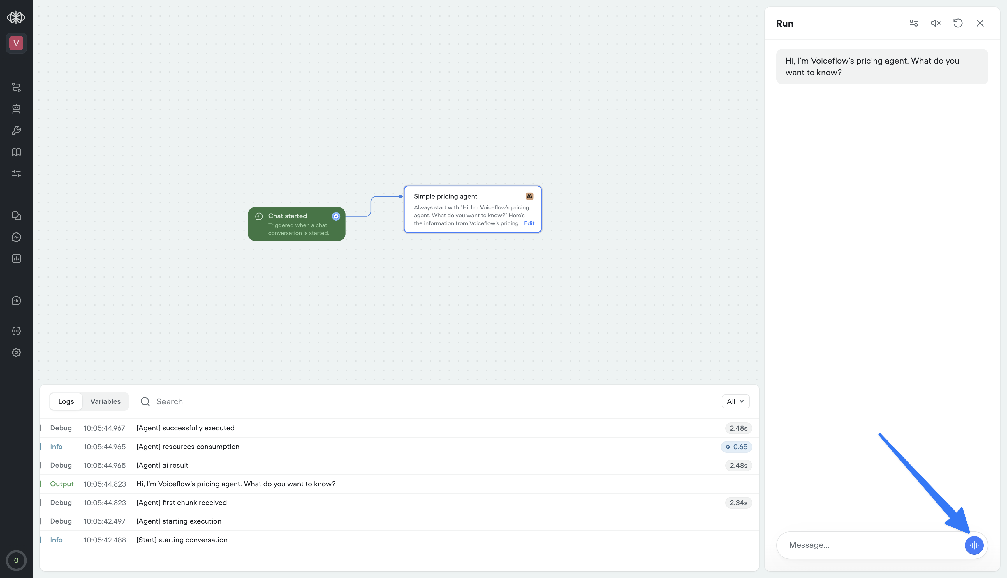 Voice mode in web widget