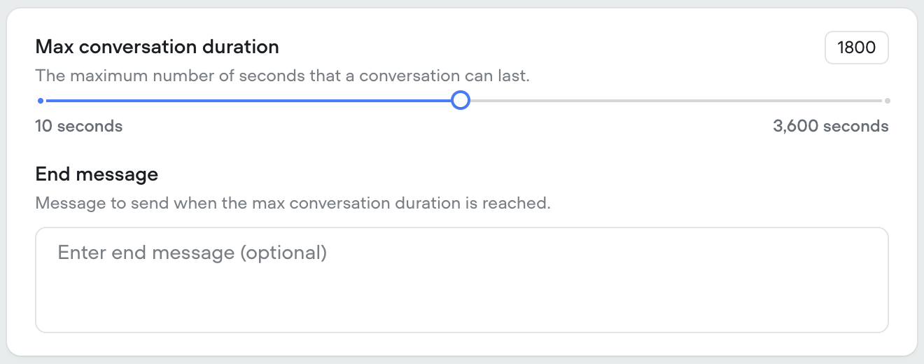 Max conversation duration