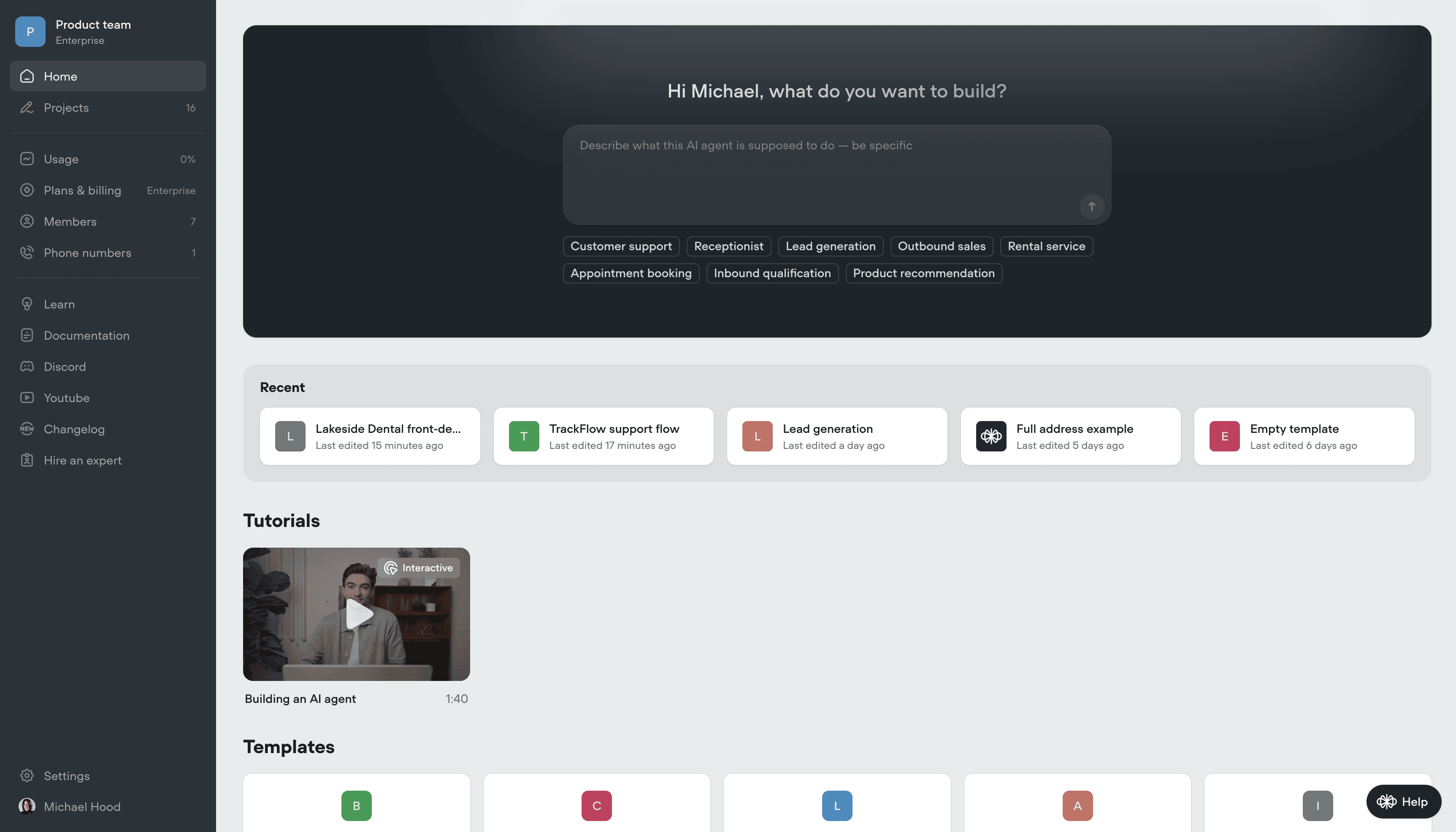 Create AI agents instantly - from just a prompt