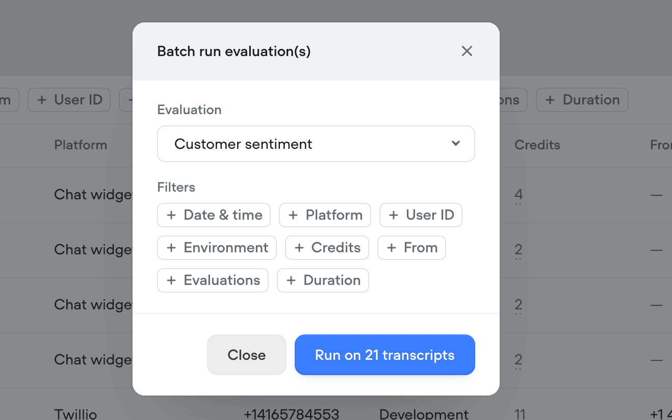 Better transcripts. Custom evaluations. Better AI agents.