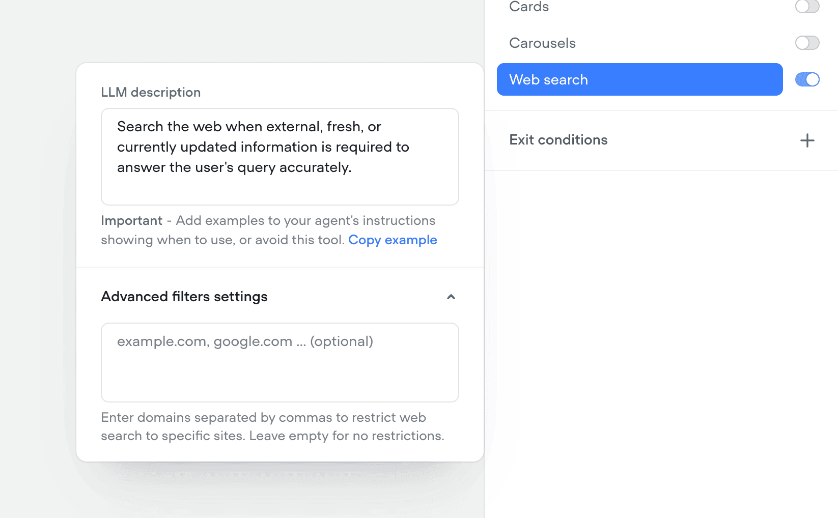 Native web search tool