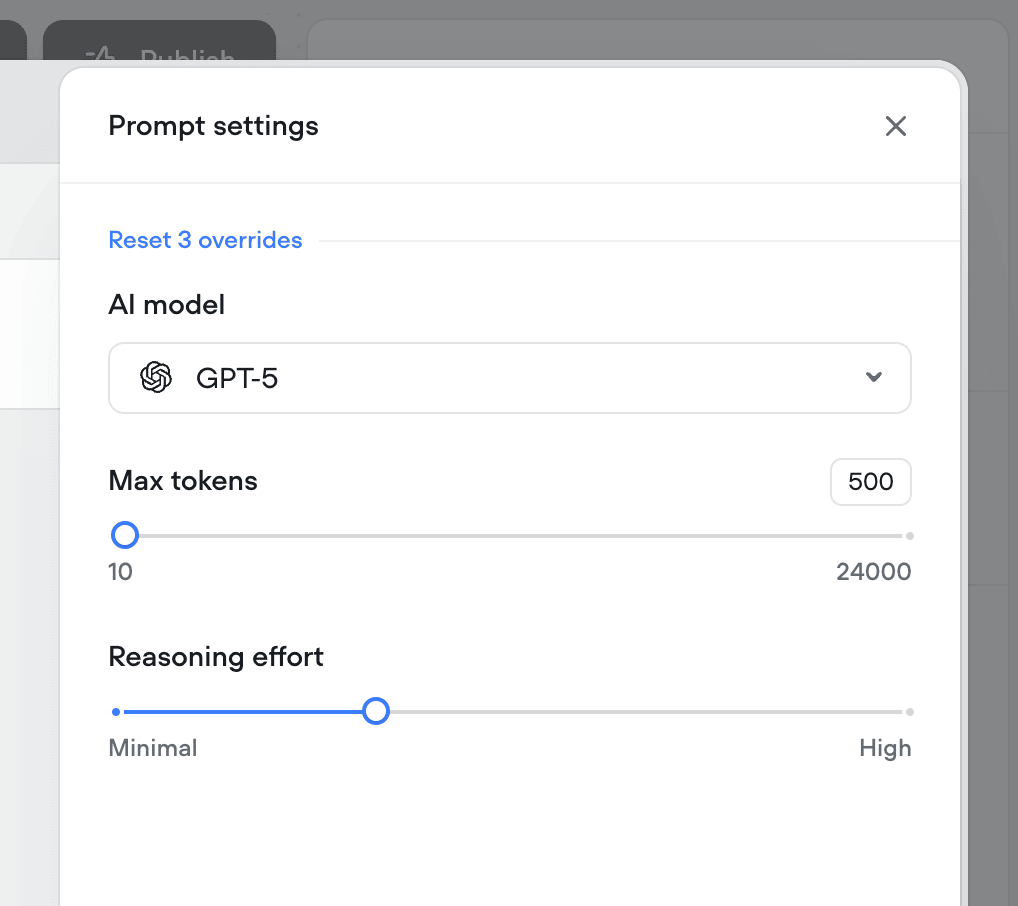 Control reasoning effort for supporting GPT models
