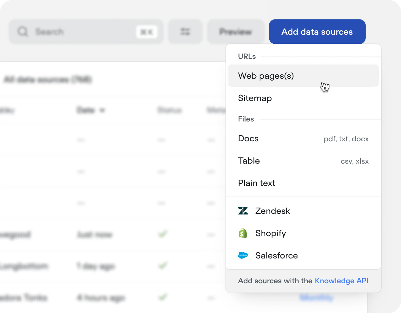 Adding Data Sources Docs