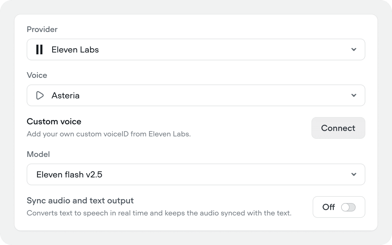 Voice Output Docs