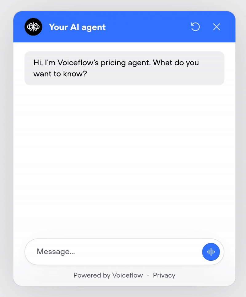 Voice mode in web widget