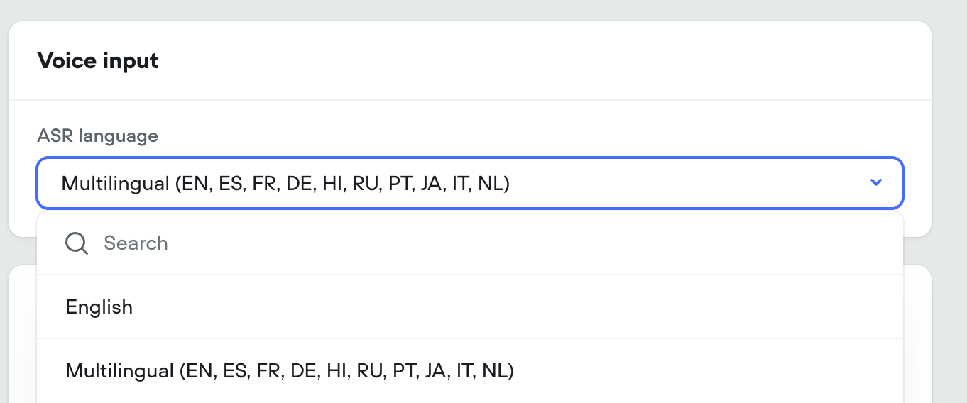 Voice Keywords / Multilingual Speech-to-text