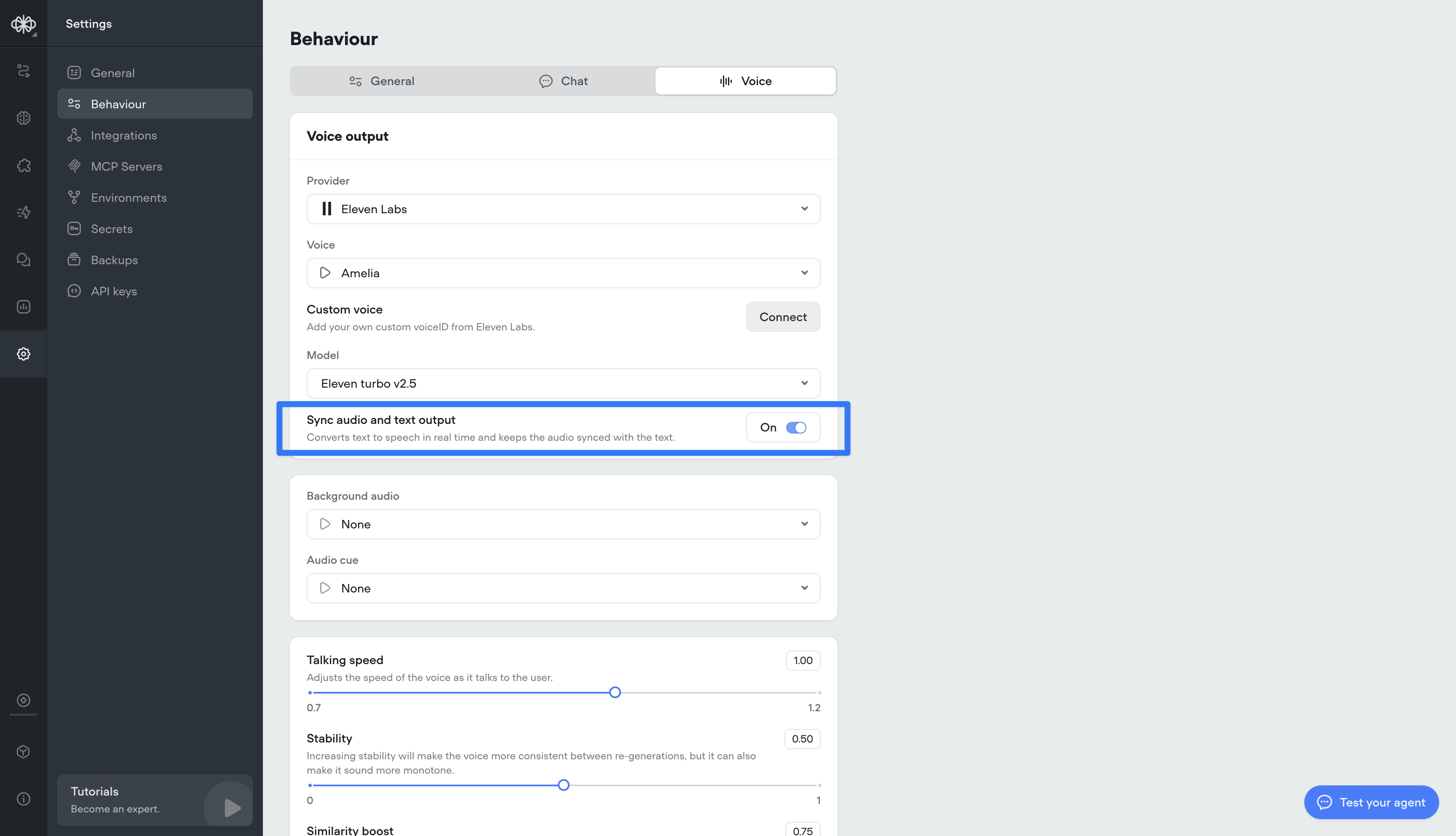 Sync audio and text output