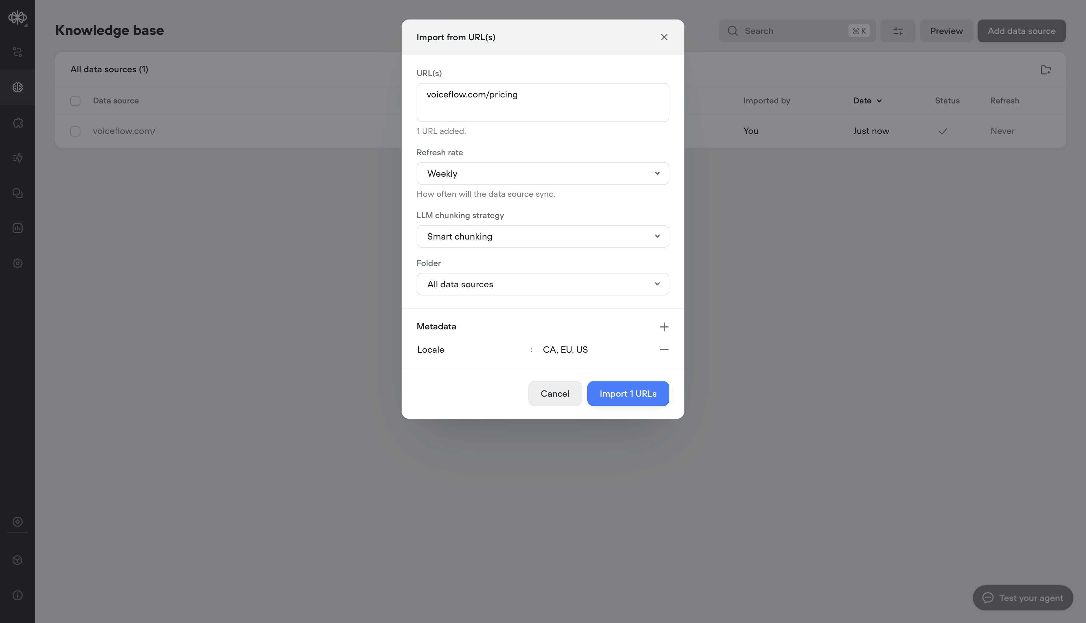 Knowledge base metadata