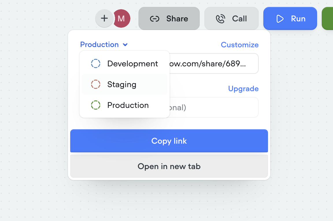 Shareable links now match your AI agent