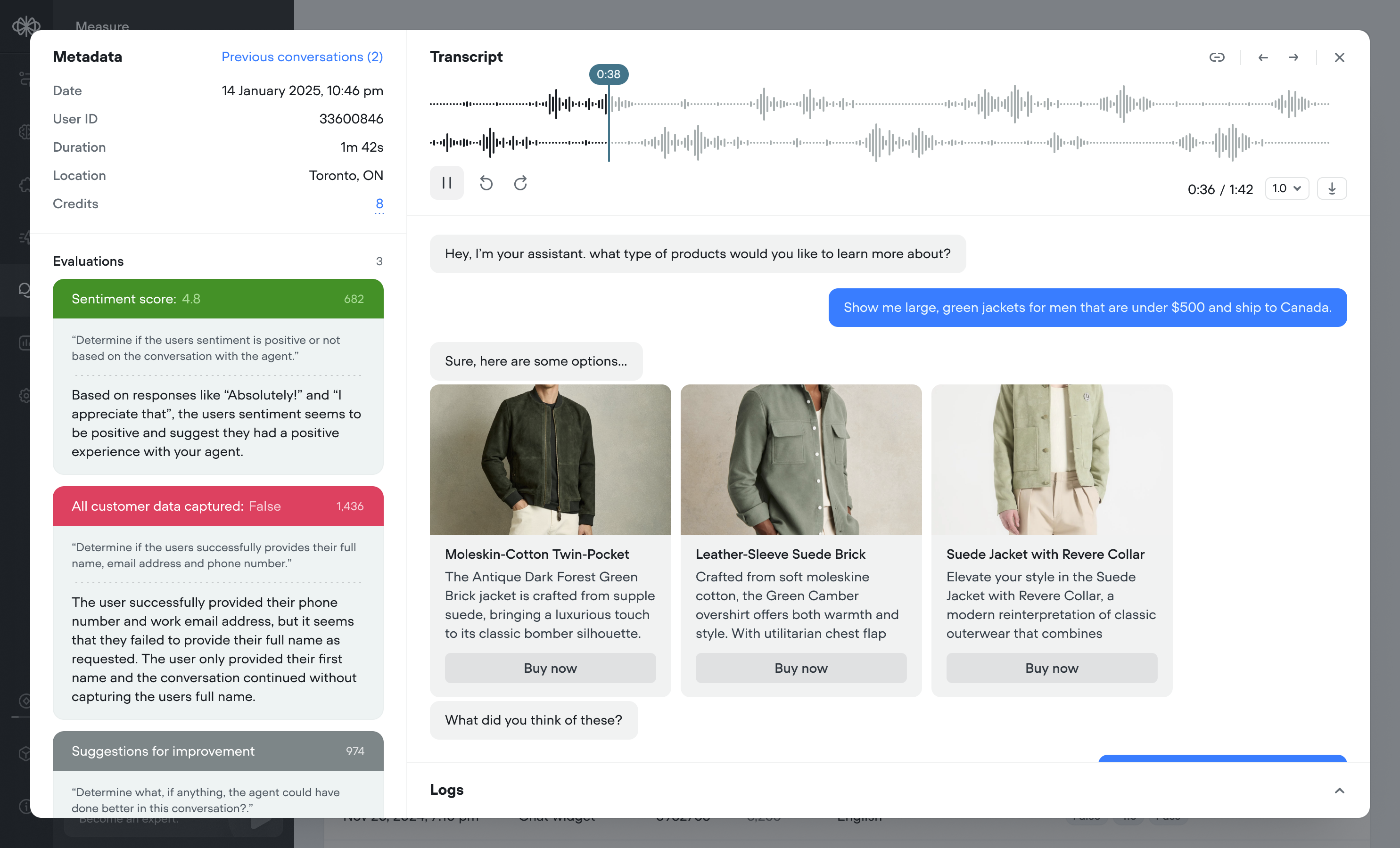Better transcripts. Custom evaluations. Better AI agents.