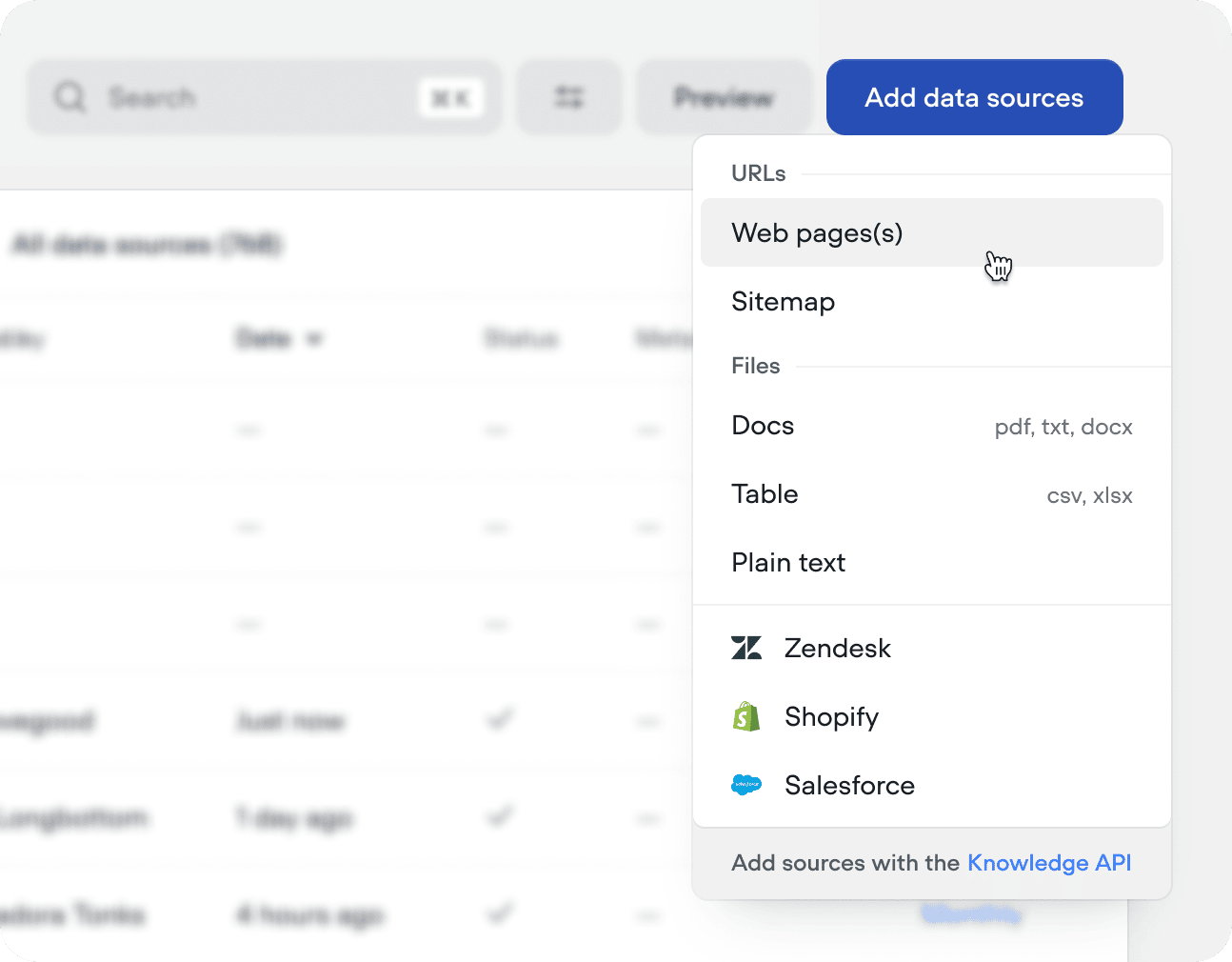 Adding Data Sources Docs