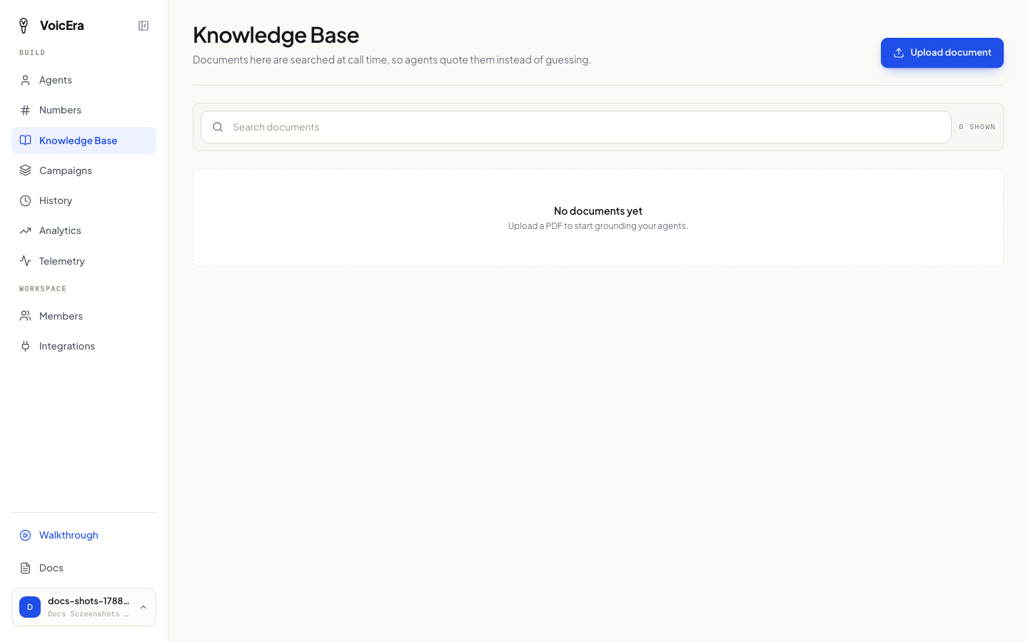 Knowledge Base page