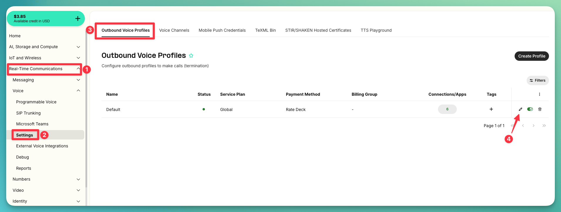 Outbound Voice Profiles