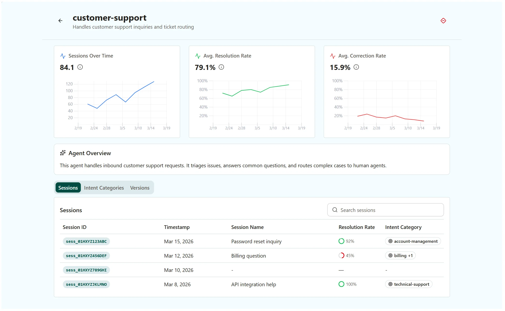 Screenshot of the Agent Details page showing the refined UI