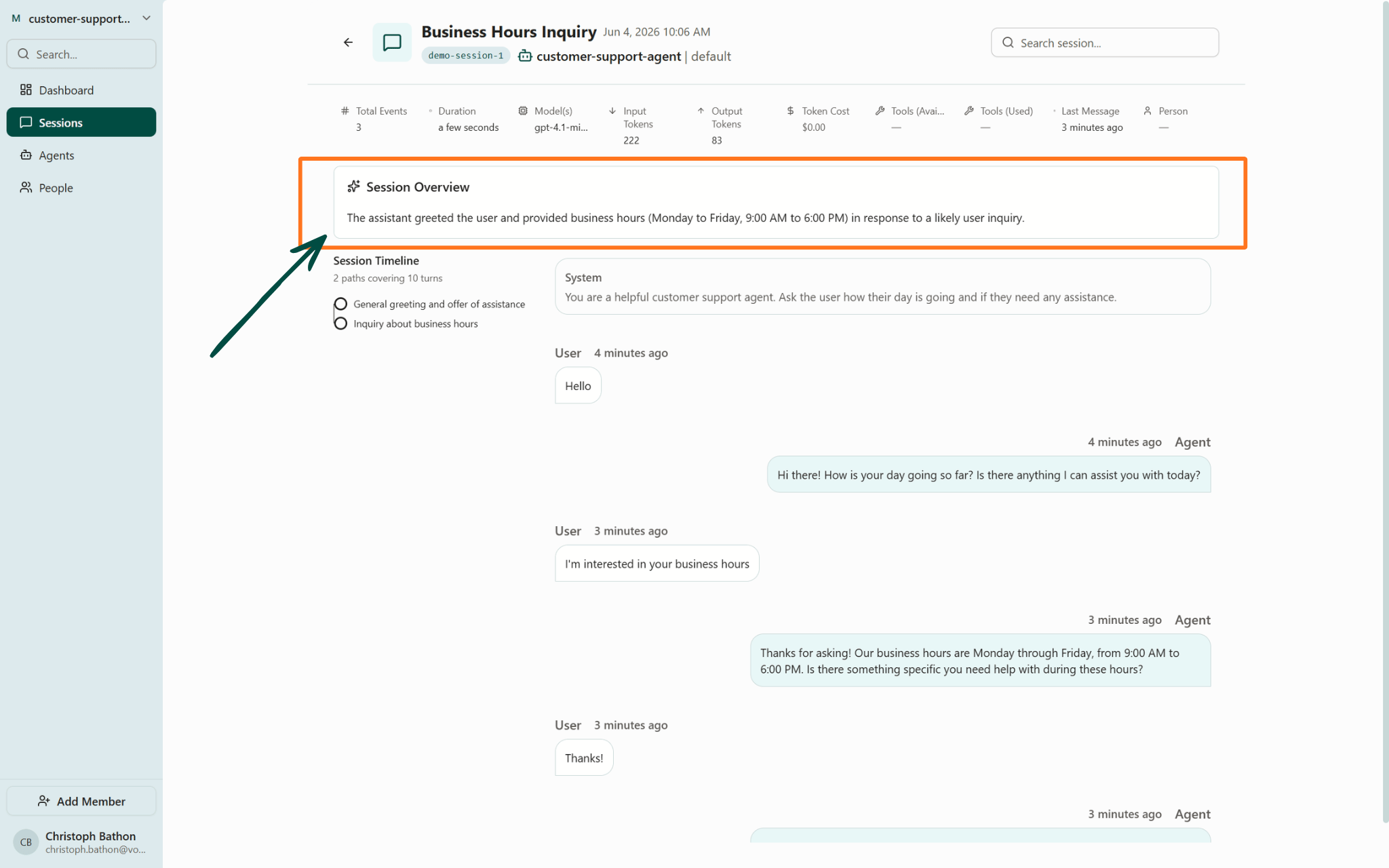 Voker Sessions Detail Page - AI Generated Summary