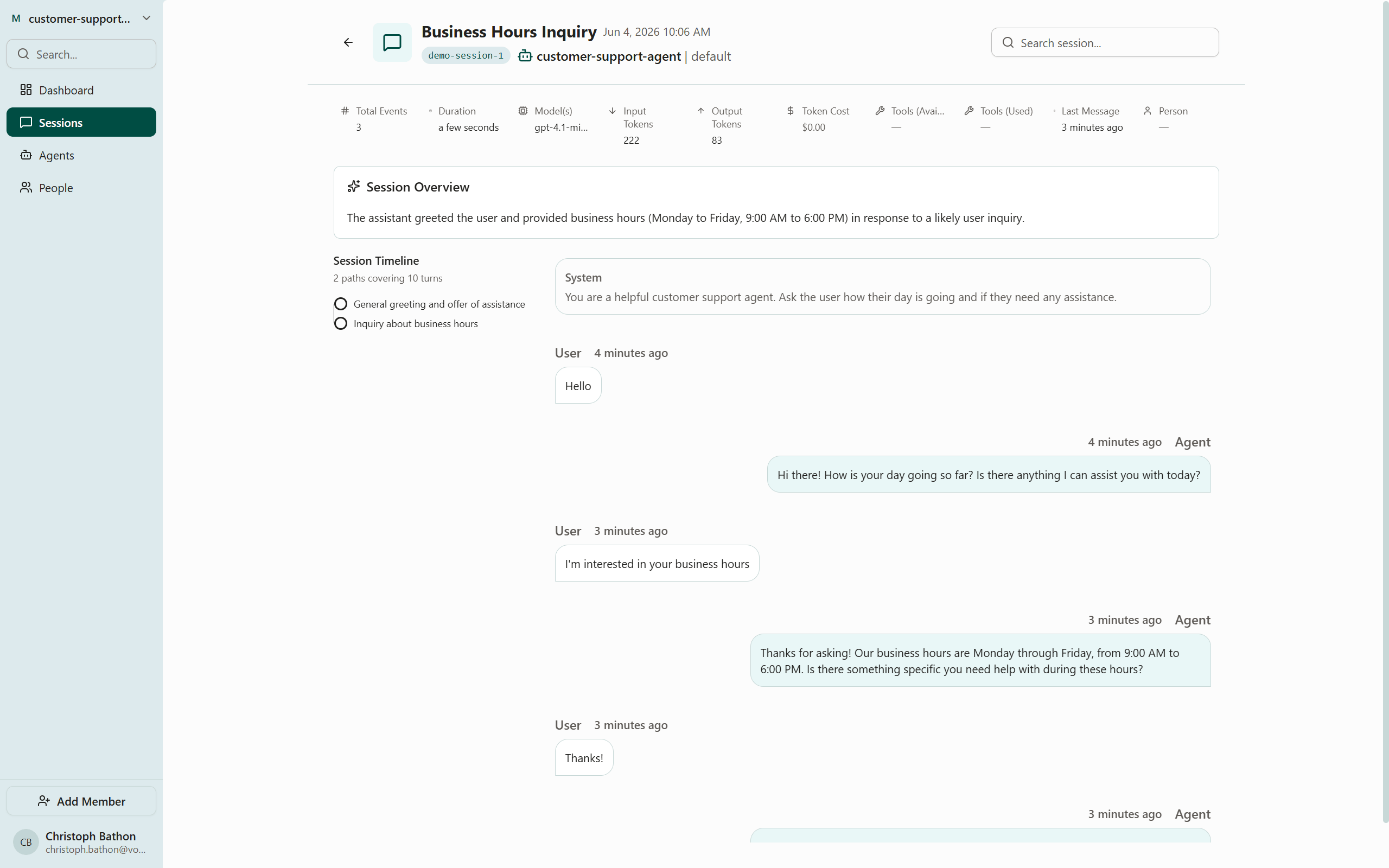Voker Sessions Detail Page - Overview