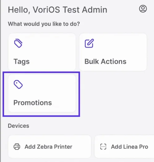Promotions module in VoriOS