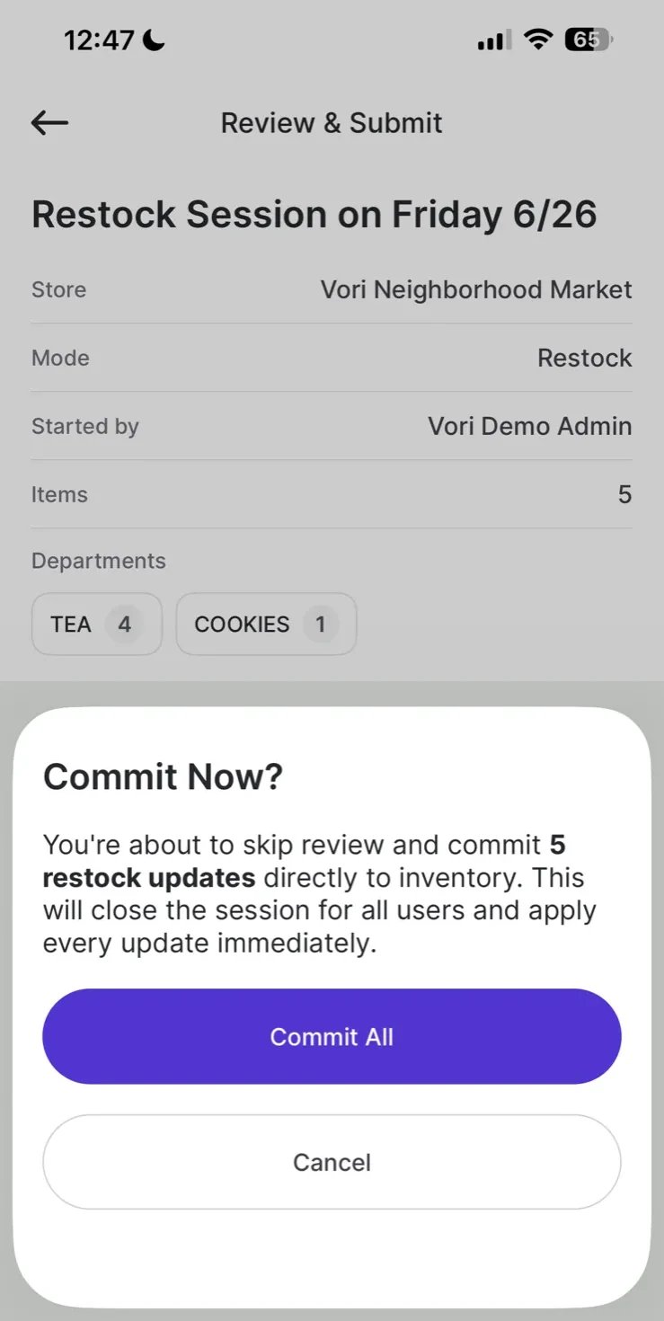 Commit Now confirmation modal explaining that all updates will be applied immediately