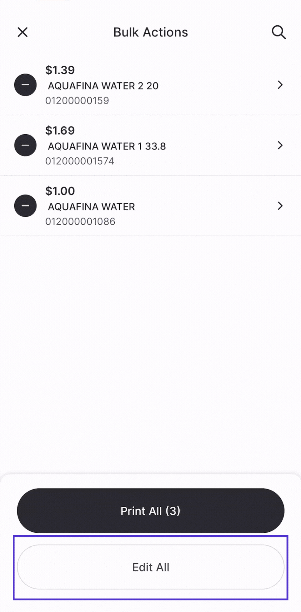 Bulk Action Edit Vori OS