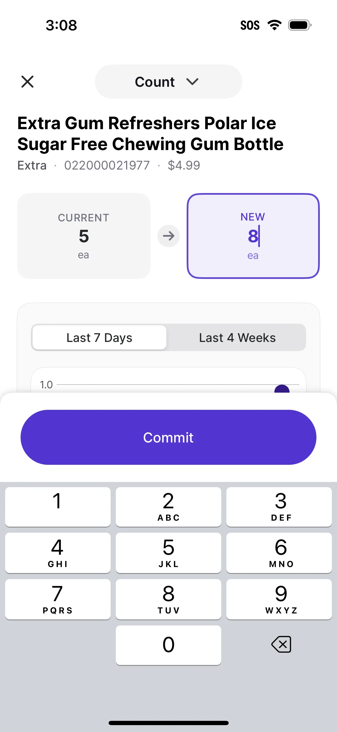 Update count and commit