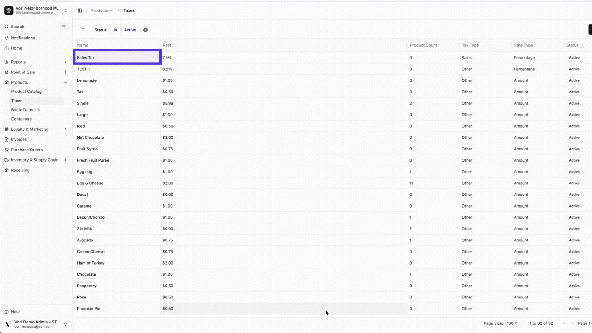 Edit Taxes in New App