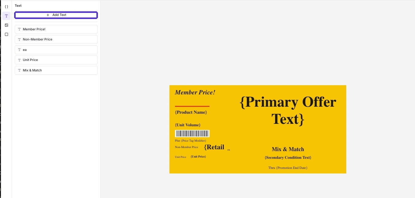 Text panel with the Add Text button highlighted