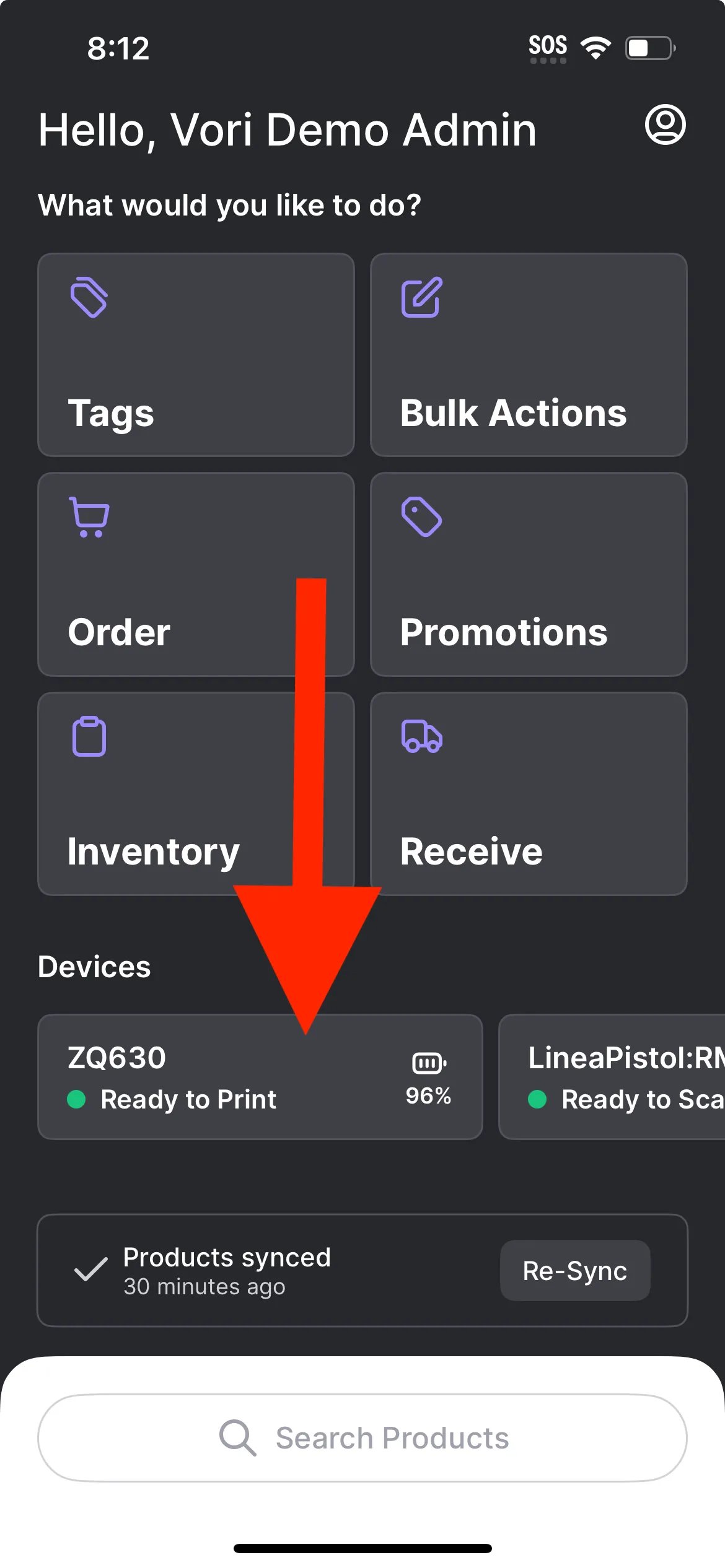 VoriOS printer label settings screen showing the Promotion Label section