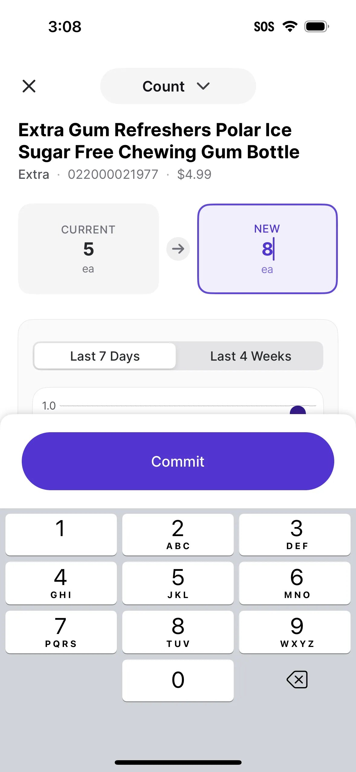 Update count and commit