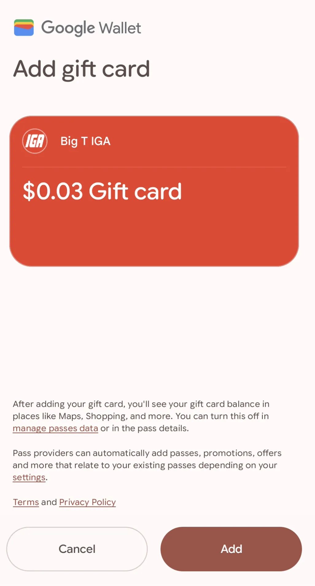 Virtual Wallet Confirmation
