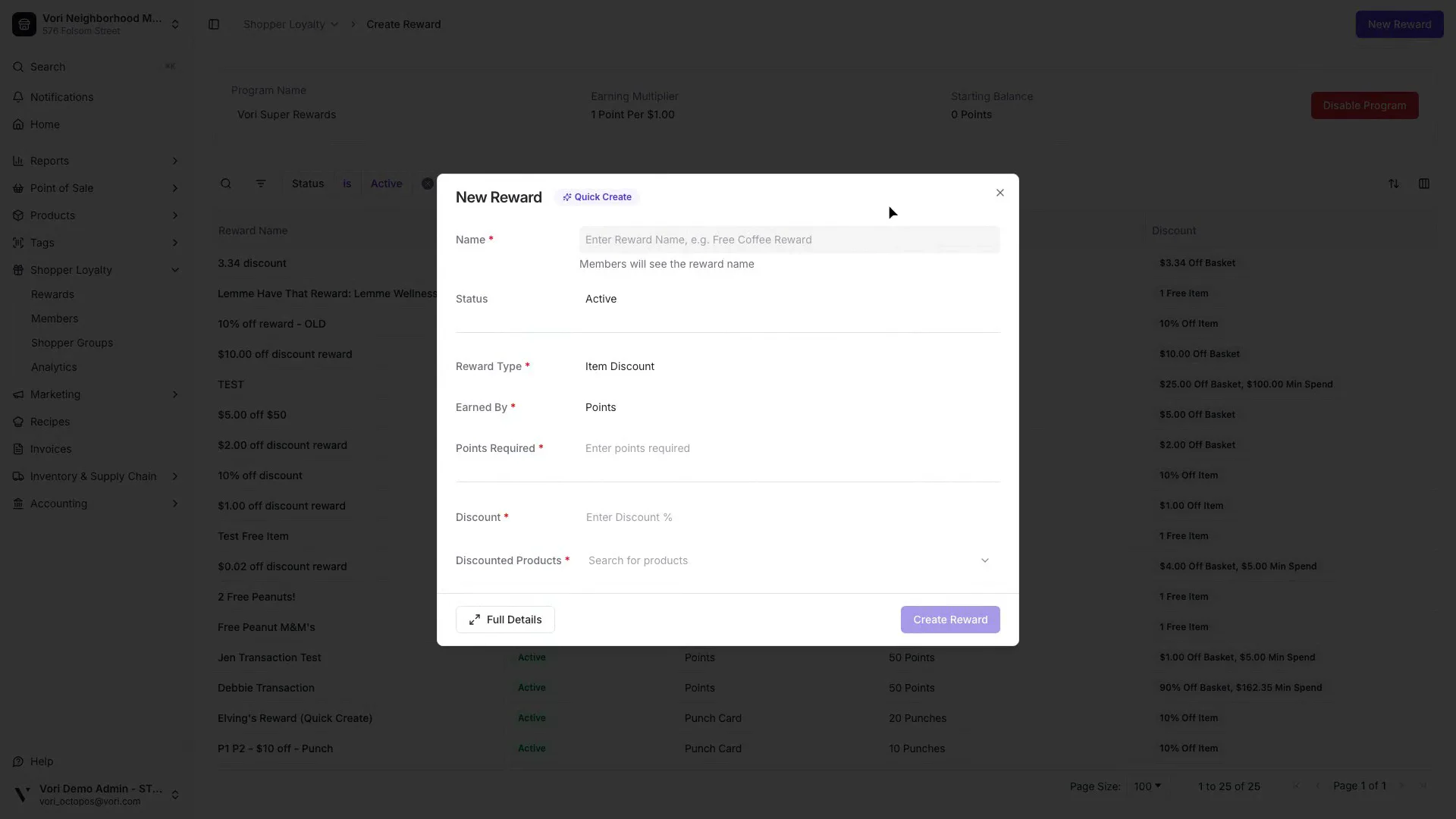 Create Reward