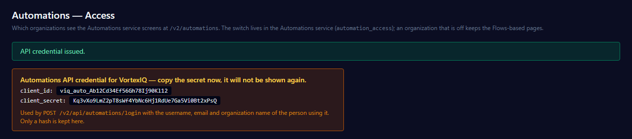 Automations Client ID Secret 04